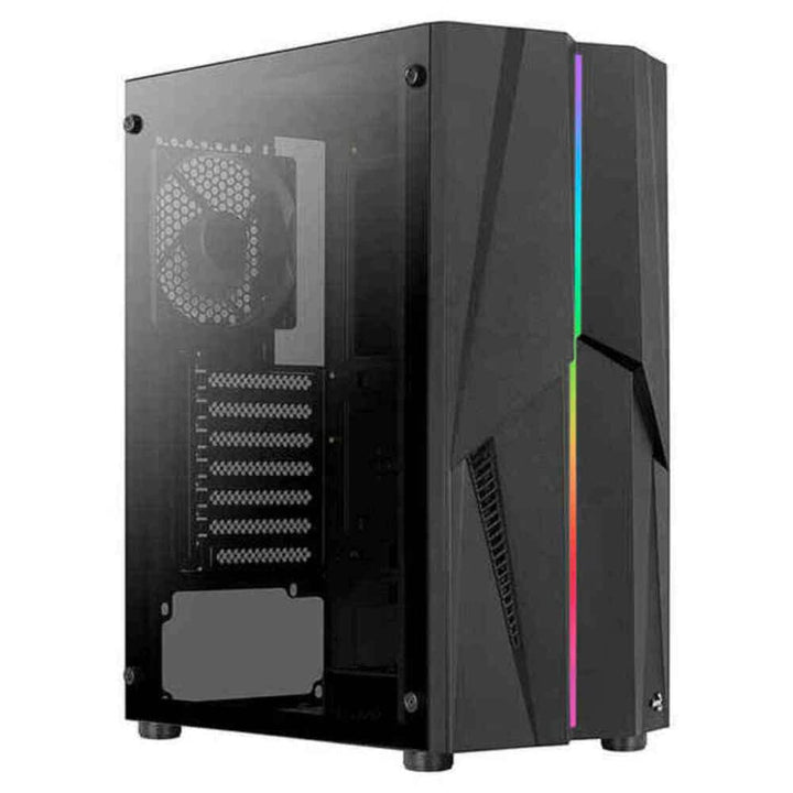 Aerocool MECHA, ATX PC-Gehäuse, ARGB Front, Gehärtetes Glas, Lüfter 12cm Schwarz MECHA