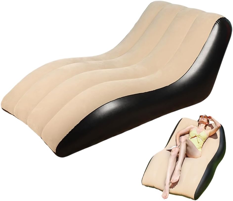 FARYODI Aufblasbares Sofa mit Fusshocker, Aufblasbarer Sessel, Wasserdichtes Luftsofa Aufblasbares,