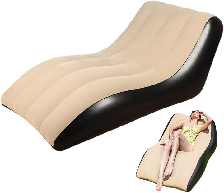 FARYODI Aufblasbares Sofa mit Fusshocker, Aufblasbarer Sessel, Wasserdichtes Luftsofa Aufblasbares,