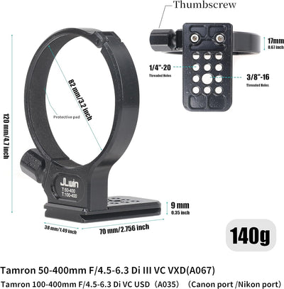 Hersmay Stativhalterung für Tamron 50-400mm f/4.5-6.3 Di III VC VXD Objektiv(A067),für Tamron 100-40