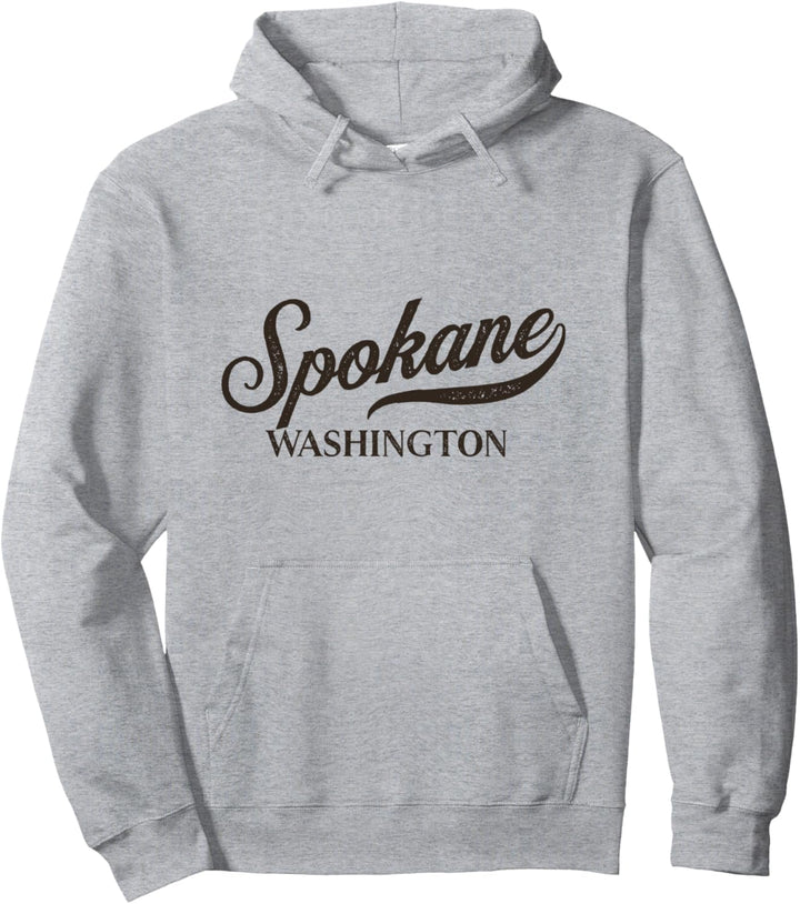 Retro USA Washington State - Vintage Spokane Pullover Hoodie