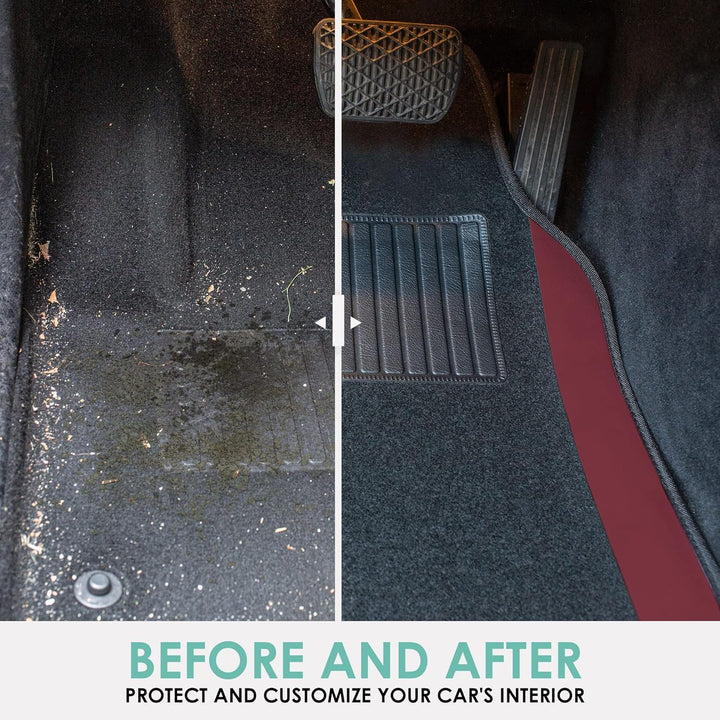 FH Group F14407 Burgunder Universal Fit Premium Teppich Burgunderrot Auto-Fussmatten passend für die