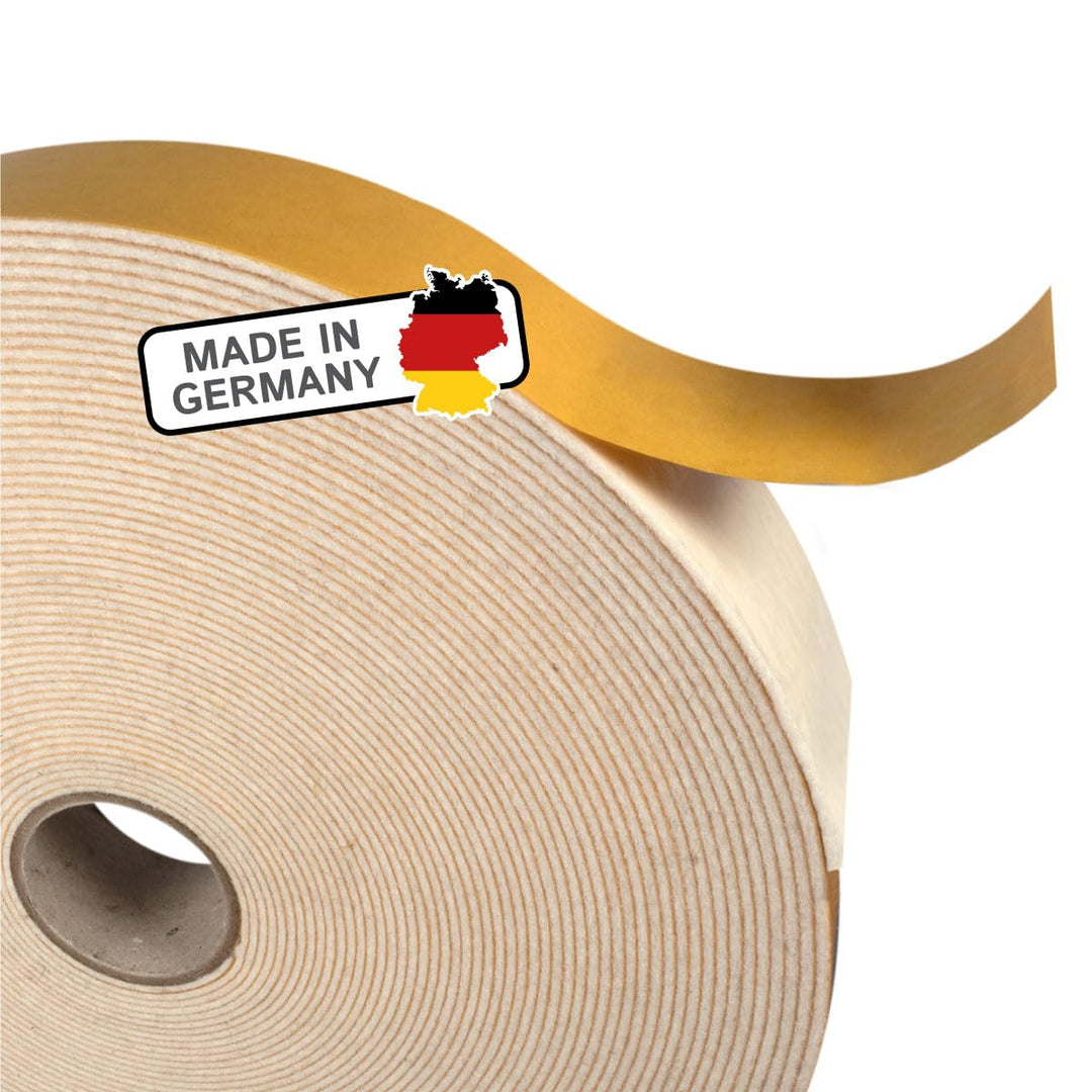 The Felt Store Filzband selbstklebend 40 mm breit, 1,5 mm dick, 5 m lang, weiss, vielseitiger Filzst