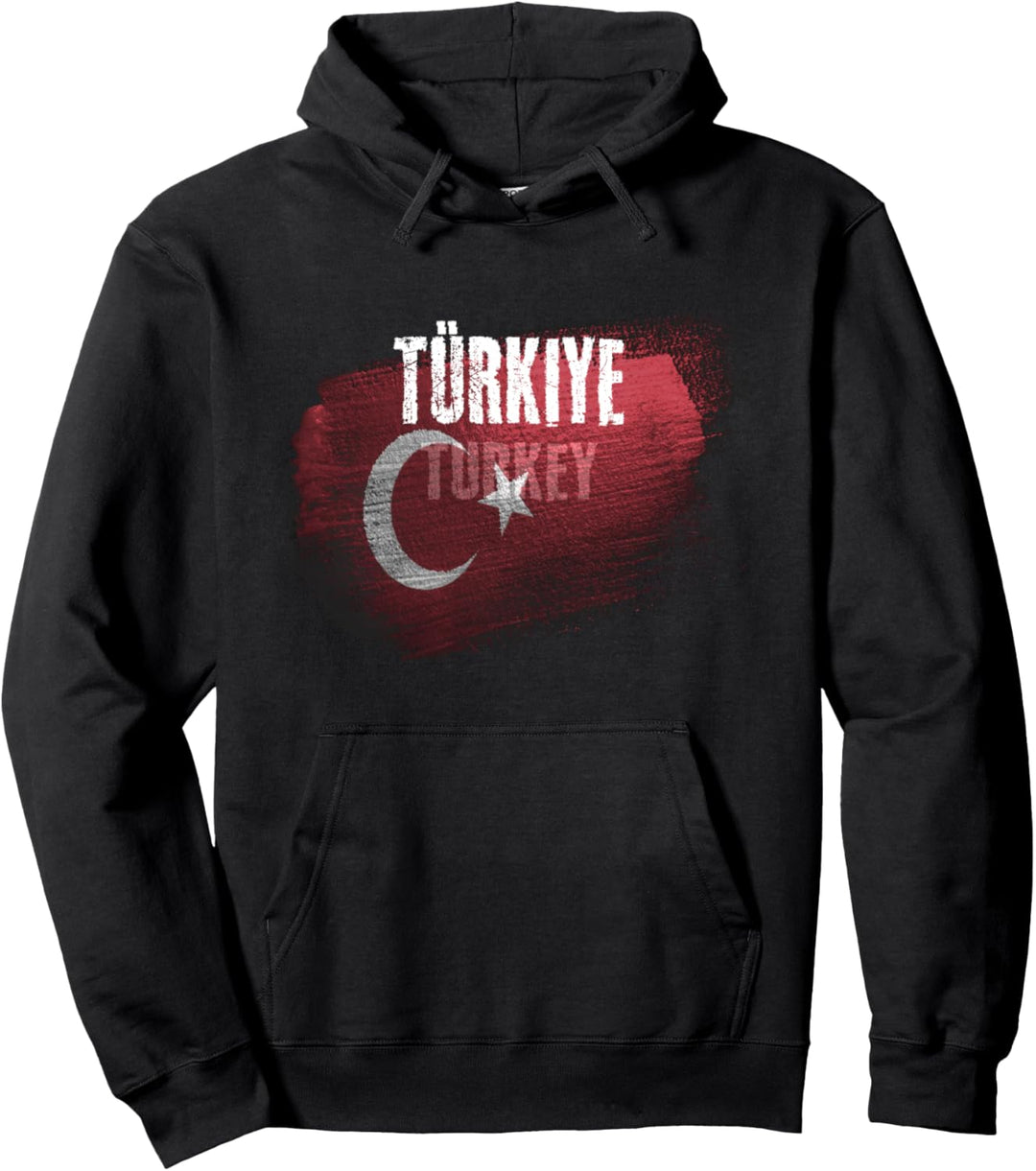 Türkei, Türkische Flagge Grunge Pullover Hoodie