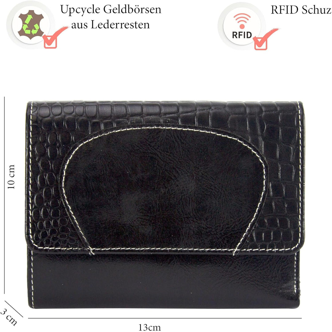 Sunsa Geldbörse. Damen Geldbeutel. Leder Portemonnaie mit RFID Schutz. Mittlere gross Brieftasche mi