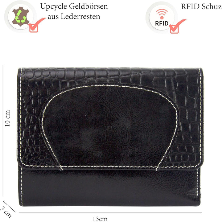 Sunsa Geldbörse. Damen Geldbeutel. Leder Portemonnaie mit RFID Schutz. Mittlere gross Brieftasche mi