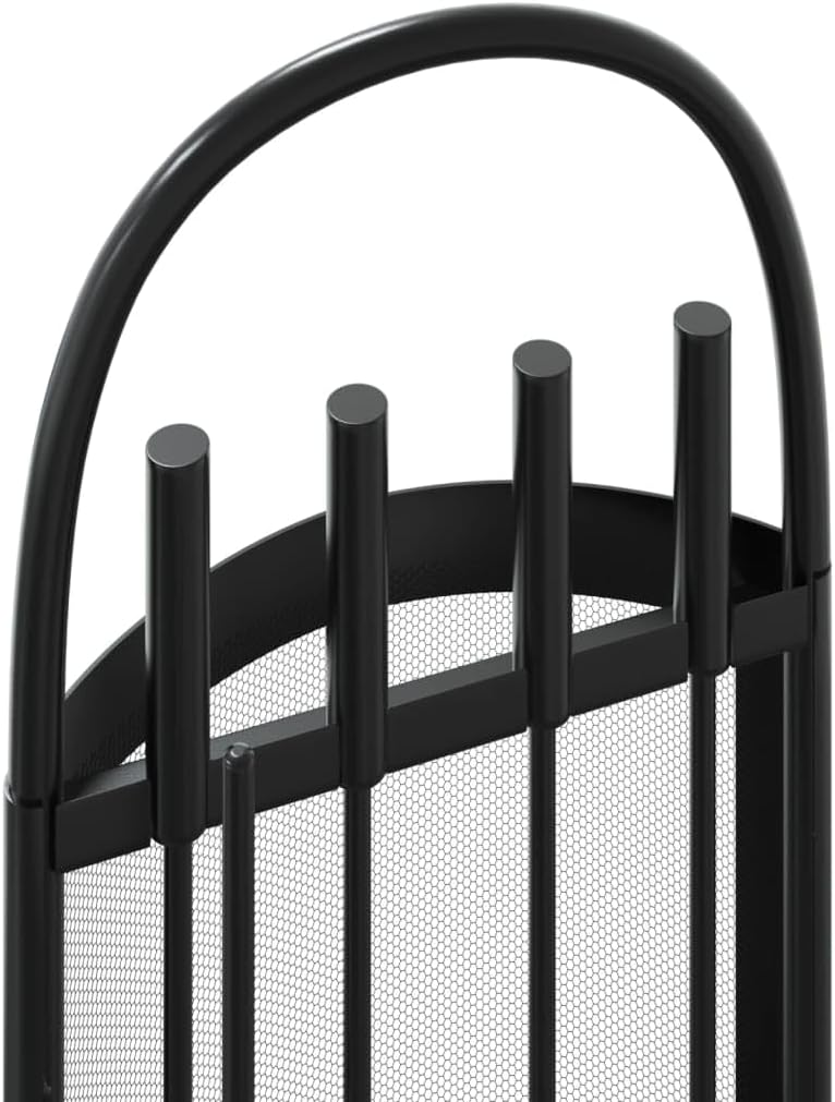 vidaXL Kaminwerkzeug Set 5-tlg., Kaminbesteck mit Gestell Knethaken Zange Besen Schaufel, Kamingarni