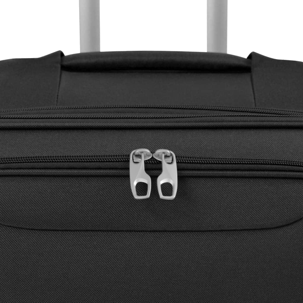 vidaXL 3X Reisekoffer Schwarz Weichgepäck Trolley Handgepäck Kofferset Koffer, Schwarz
