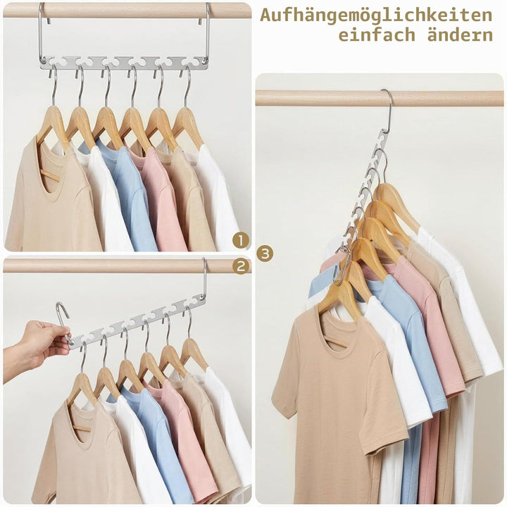 HOUSE DAY Kleiderbügel Platzsparende rutschfeste Schrank Organizer 20 Stück aus Metall für Schwere K