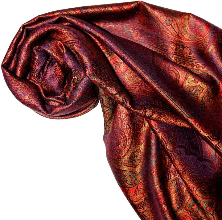 Lorenzo Cana Pashmina Schal Schaltuch jacquard gewebt aus 100% Seide, 70 cm x 190 cm Paisley Muster