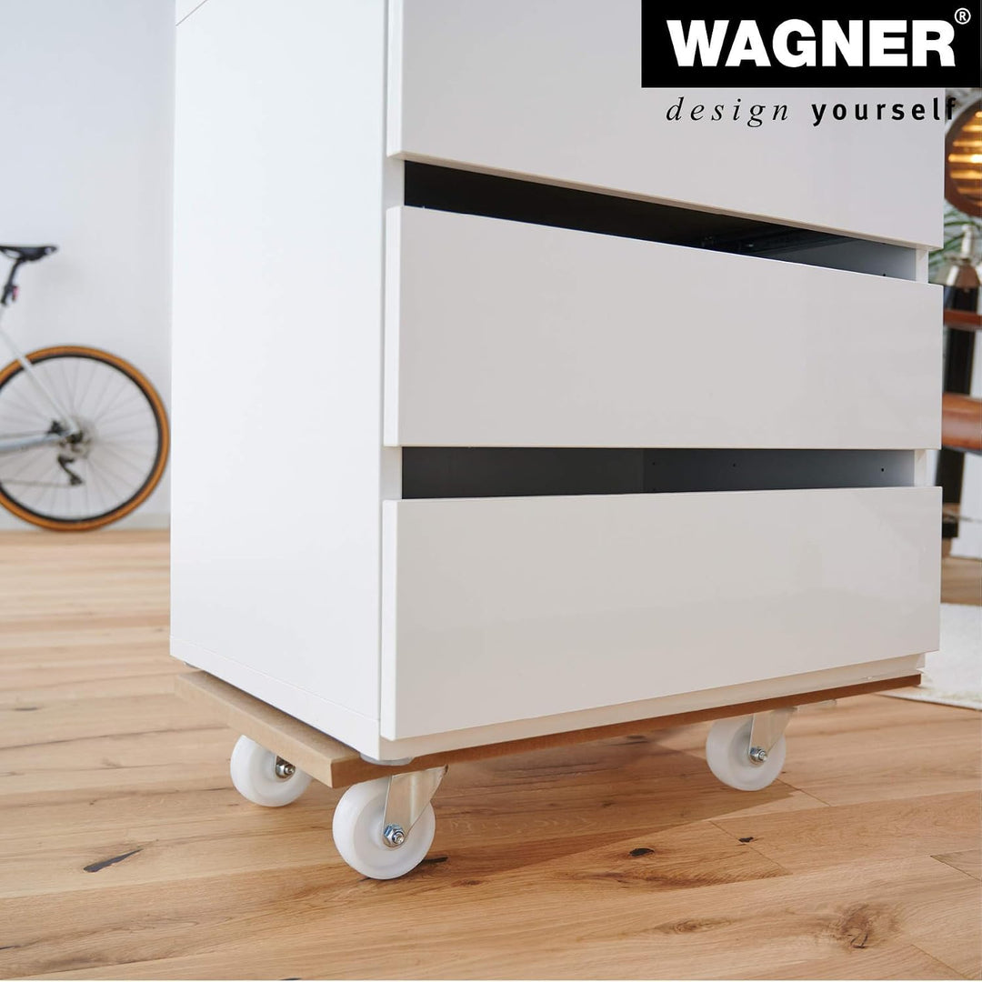 WAGNER Transportroller Transporthilfe 1121 I Plattformwagen aus MDF I 57,5 x 30 x 10 cm, Tragkraft 2
