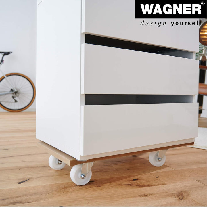 WAGNER Transportroller Transporthilfe 1121 I Plattformwagen aus MDF I 57,5 x 30 x 10 cm, Tragkraft 2