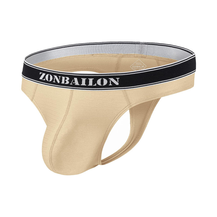 Herren String Tanga Unterwäsche T-Passform aus Seide G-String Sexy und Atmungsaktiv M Cremefarbe, M