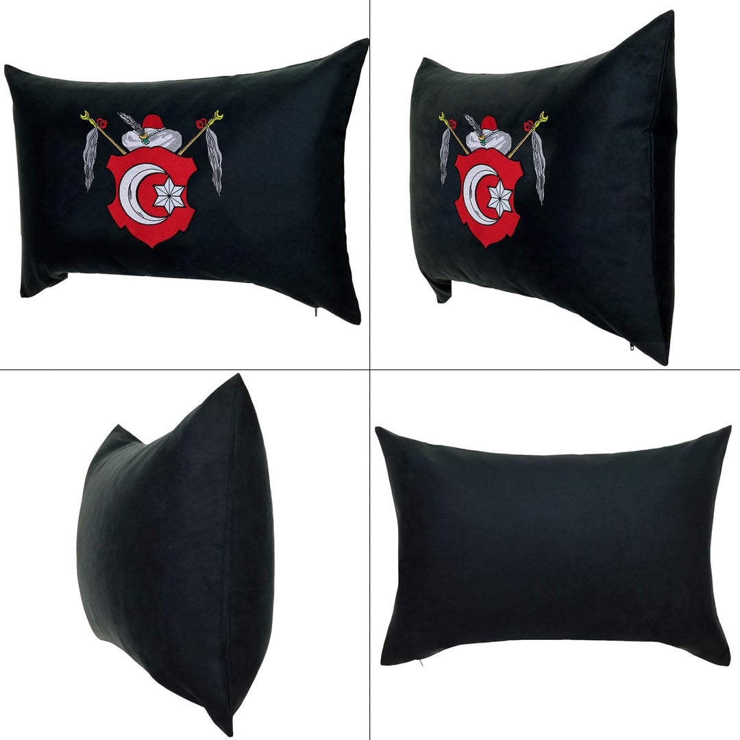 EXPRESS-STICKEREI Osmanisches Wappen Premium Kissen mit Füllung Fahne Türkei Flagge Dekokissen Zierk