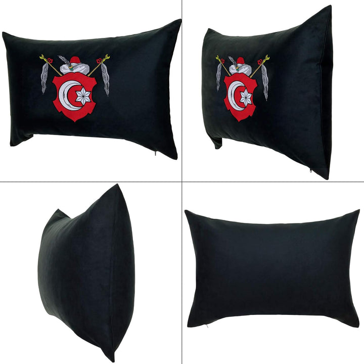 EXPRESS-STICKEREI Osmanisches Wappen Premium Kissen mit Füllung Fahne Türkei Flagge Dekokissen Zierk