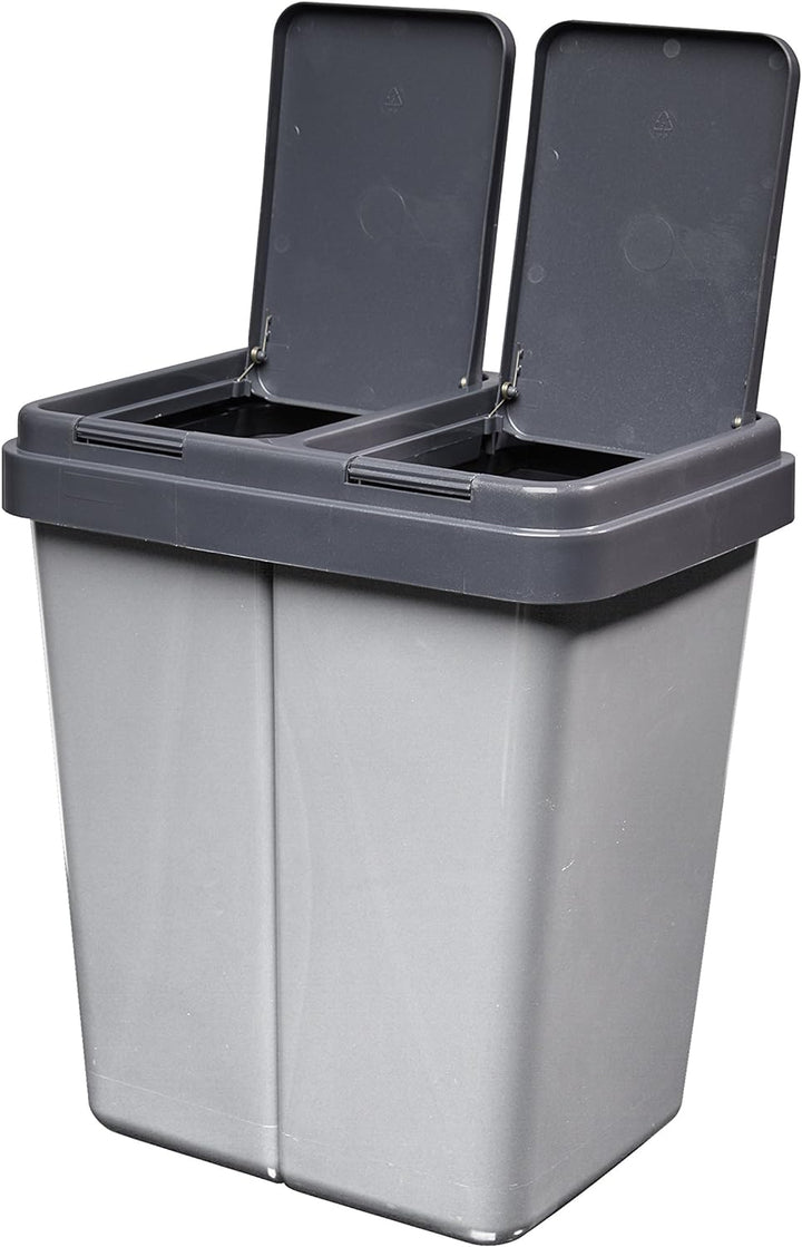 Alpfa Müllbehälter 2 x 30 L Duo Bin #3 - Made in Europe inkl. 2