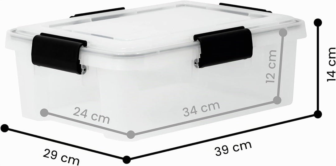 Iris Ohyama Luftdichte Kunststoff-Aufbewahrungsboxen mit Deckel, 10L, 6er-Set, Transparent, Hermetis