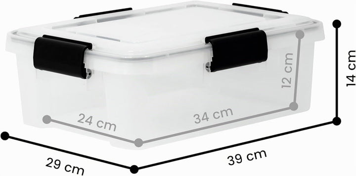 Iris Ohyama Luftdichte Kunststoff-Aufbewahrungsboxen mit Deckel, 10L, 6er-Set, Transparent, Hermetis