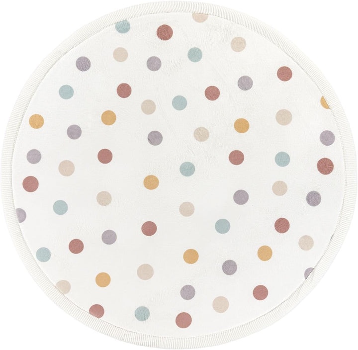 TT Home Waschbarer Teppich Krabbelmatte Babyzimmer Kinder rutschfest Flauschig Punkte, Farbe:Blau Ge