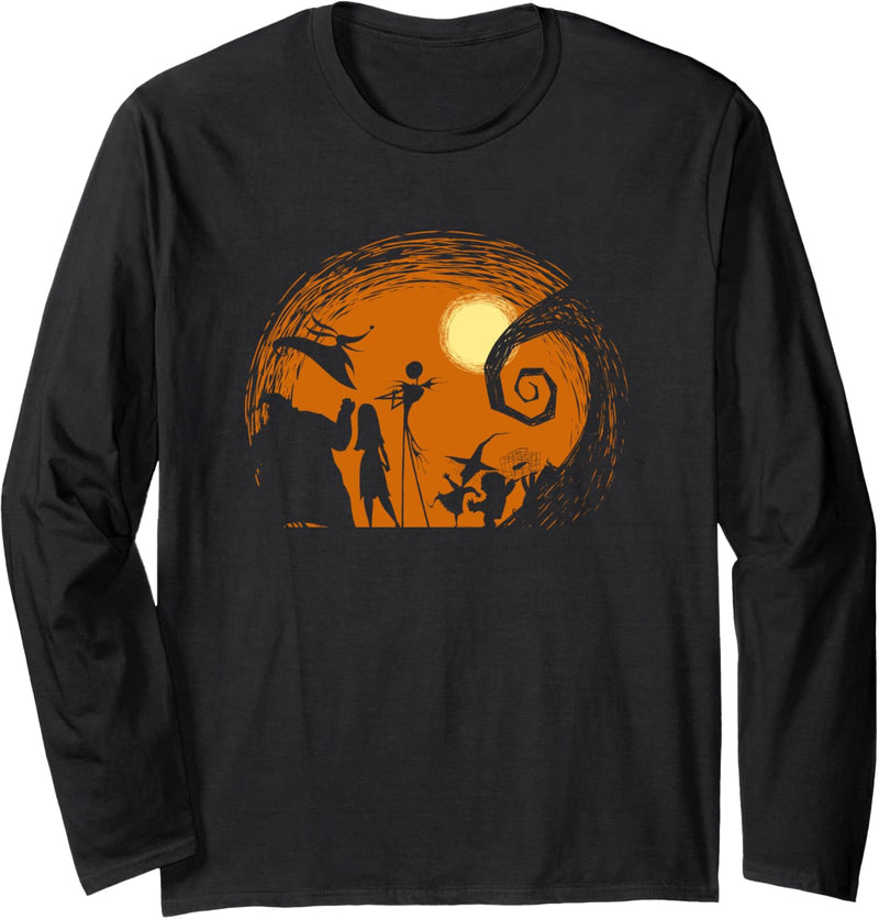 Tim Burton’s Nightmare Before Christmas Halloween Silhouette Langarmshirt