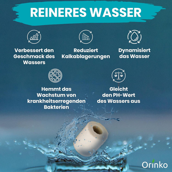 ORINKO® EM Keramikperlen Grau x150 - Wasserfilter zur Reduzierung von Kalk & Mikroorganismen - EM Ke