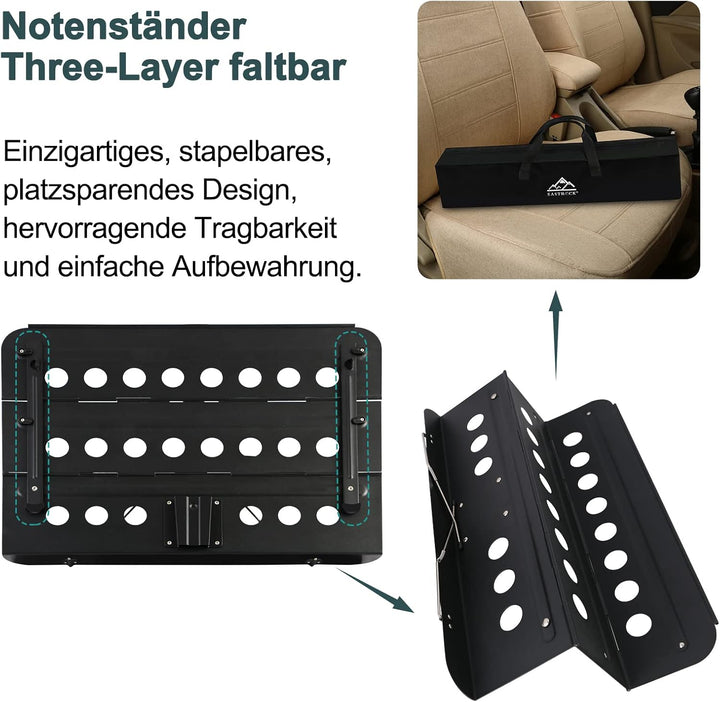 EASTROCK Notenständer Stabil Höhenverstellbar, Klappbar Notenpult Gitarre Geeignet für Kinder und Er