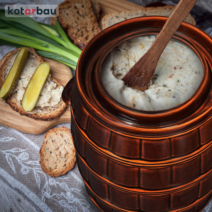 KOTARBAU® Gärtopf Steinguttopf 16 L Sauerkrauttopf Gurkentopf mit Deckel Keramiktopf Einmachtopf Ste