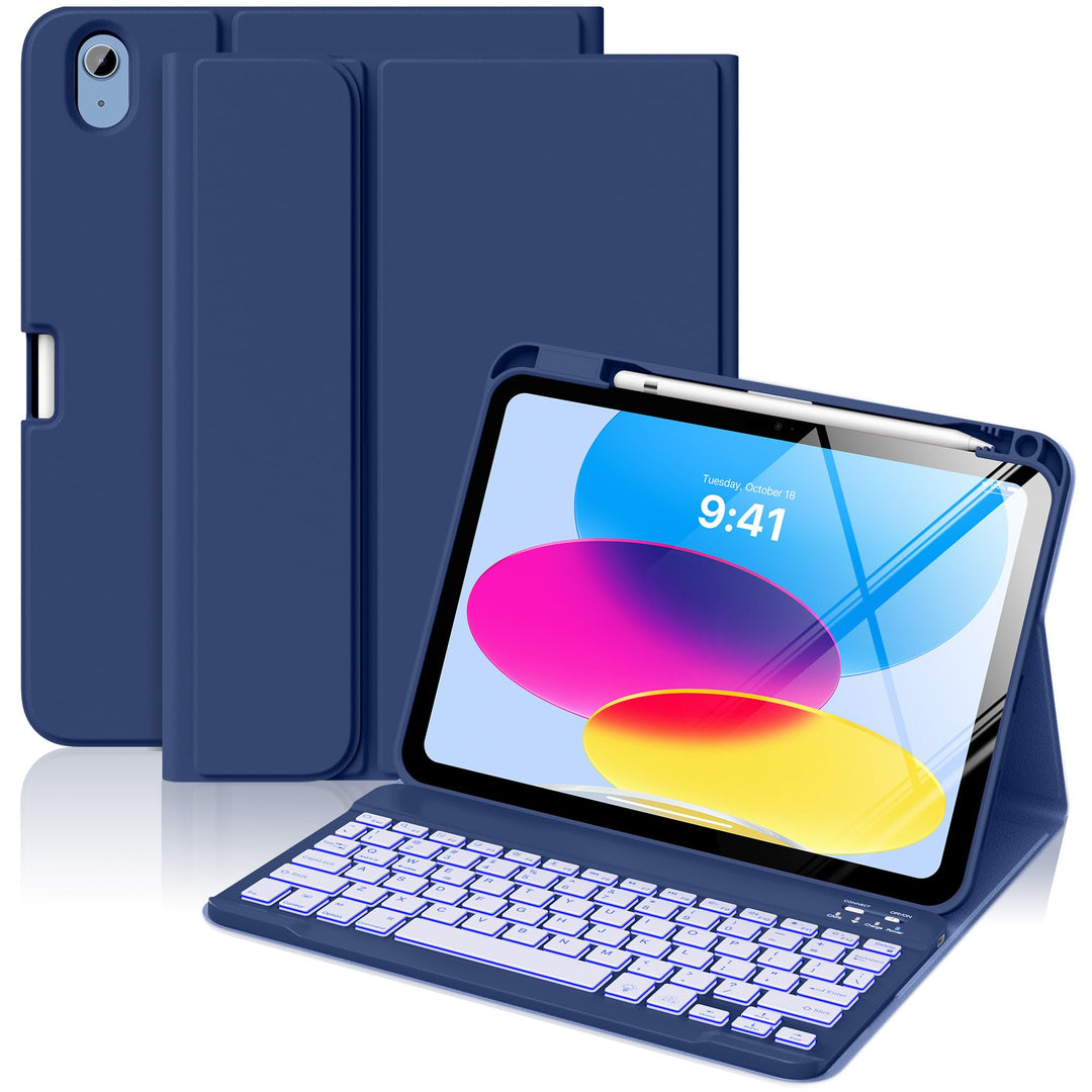 MoKo Tastatur Hülle für iPad 10th Generation 2022, iPad 10,9 Zoll, Multi-Winkel Magnetische Tablet H