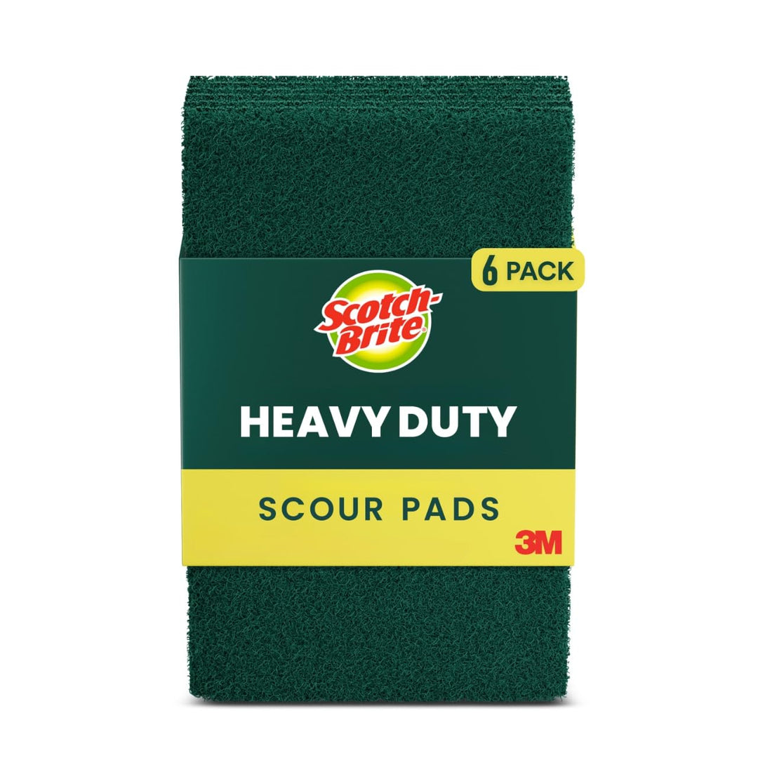 Scotch-Brite Scour Pad Robuste Scheuerschwämme für Küche und Geschirr, Gusseisen, Grün, 30 30 Pads S