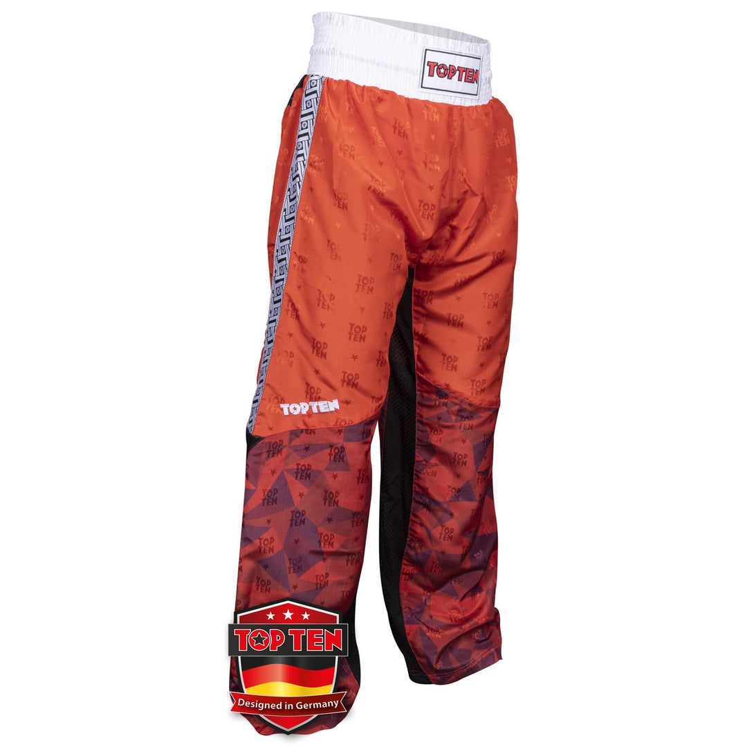 TOP TEN Kickboxhose „Prism“ Rot XL, Rot XL
