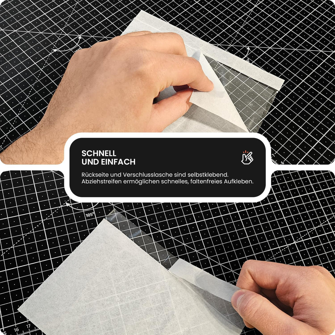 Netuno 250 transparente Lieferscheintaschen DIN C6 16,6 x 11 cm selbstklebende C6 Begleitpapiertasch