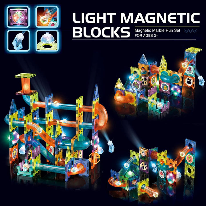 morkka Magnetische Bausteine,STEM Montessori Spielzeug für Kinder 3 4 5 6 7 8 Jahre 3D Lernspielzeug