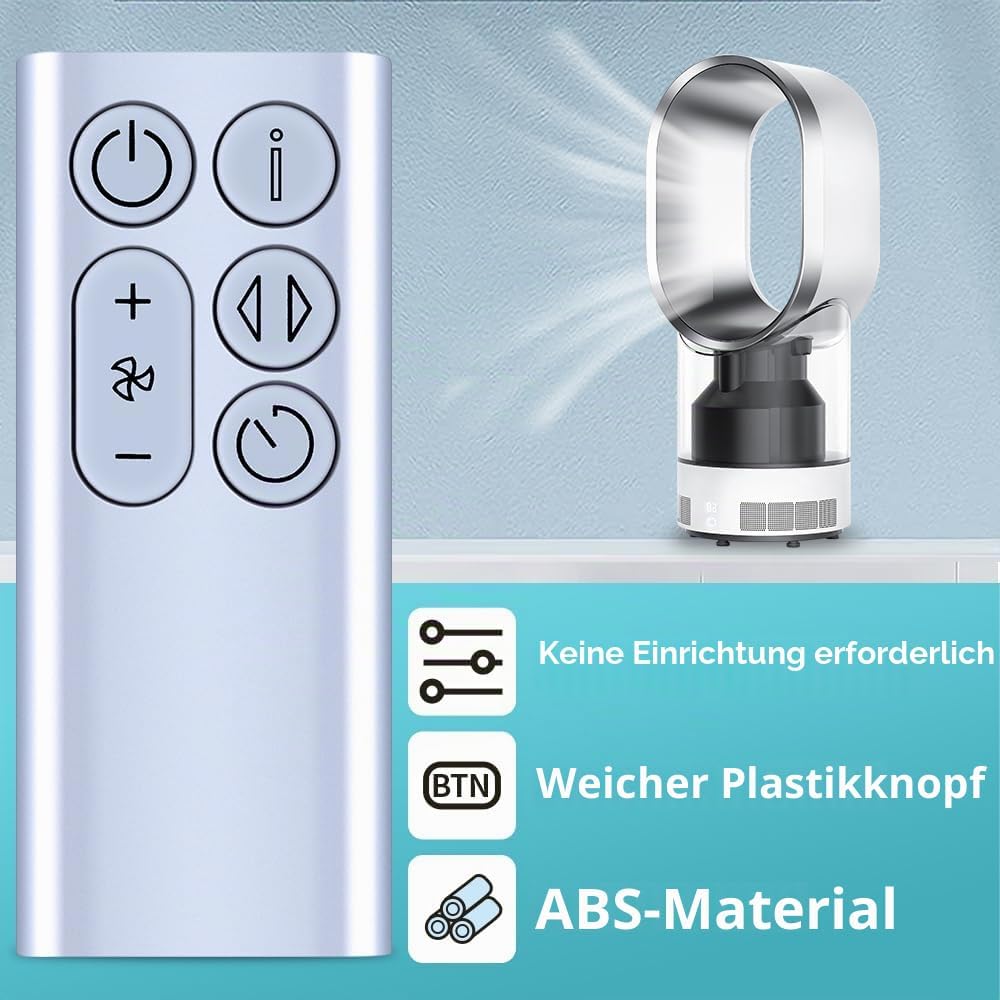 Neu Leafless Fan Fernbedienung Kompatibel mit Dyson BP01 Pure Cool Me-Luftreiniger Ventilator, Silbe