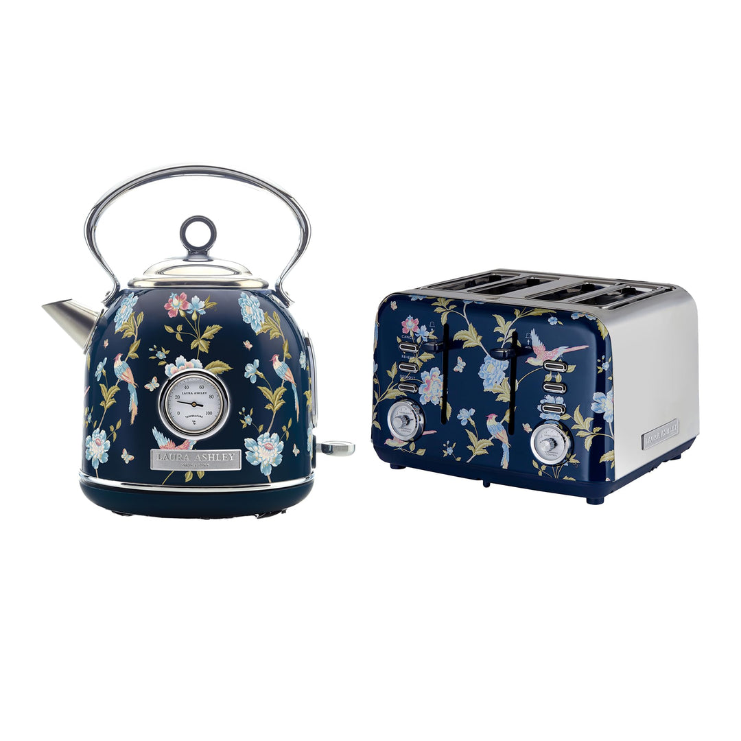 Laura Ashley Toaster und Wasserkocher Set von VQ (Elveden Marine, Elektrischer Wasserkocher und 4-Sc