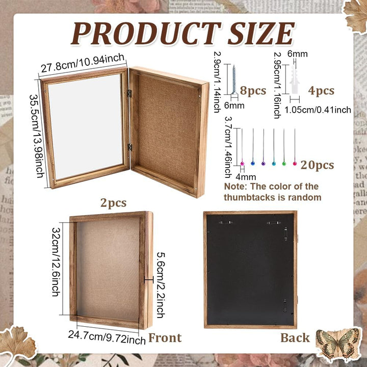 FINGERINSPIRE 2 Stück Schattenbox Rahmen Aus 355x278x56mm Starkem Holzverstärktem Zur Aufbewahrung v