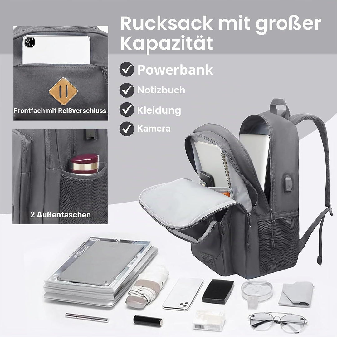 KEOFID Leichter Reiserucksack für Damen und Herren, Rucksack für die Arbeit, grosse Schultasche für