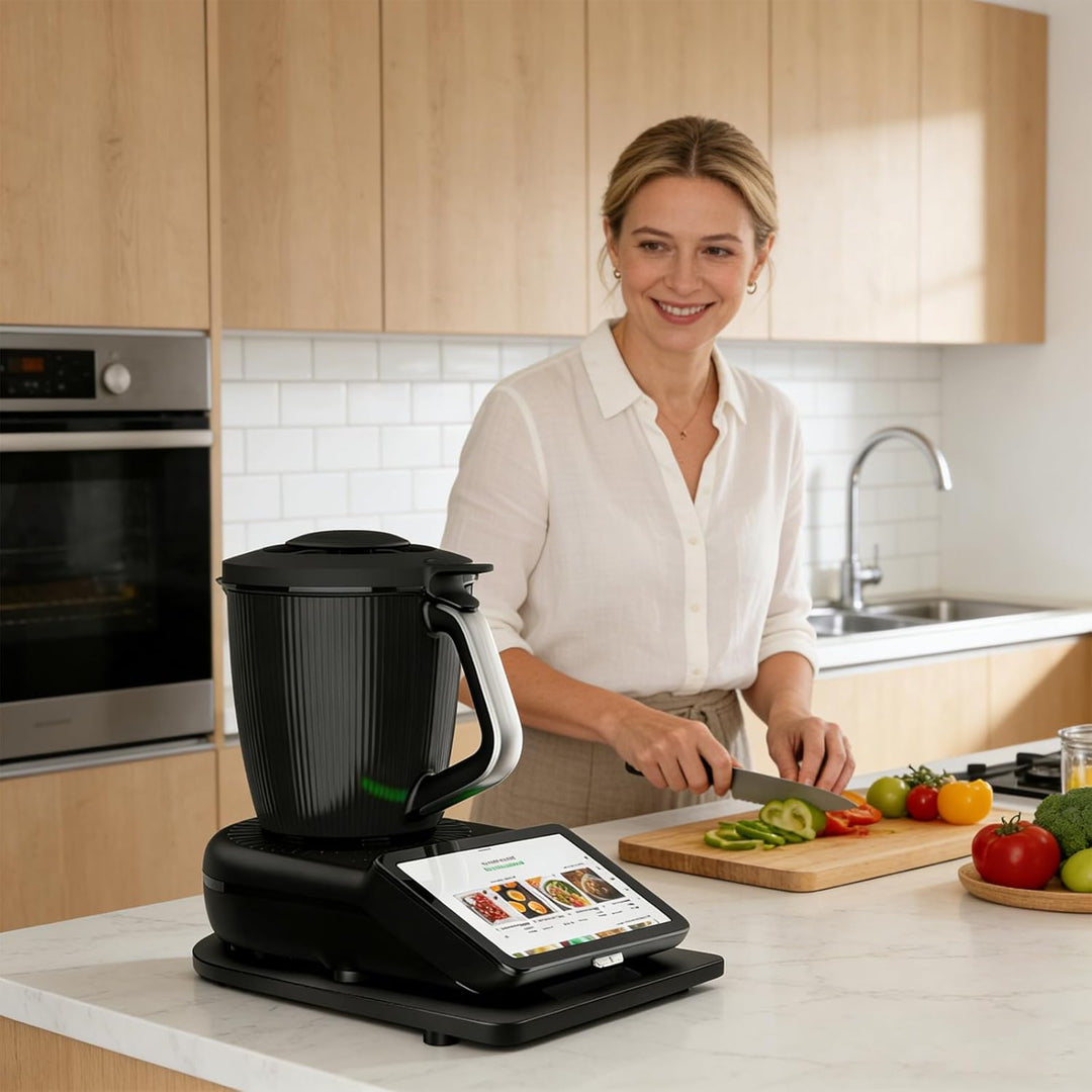 Gleitbrett für Thermomix TM7 Zubehör – Mit 360° Rollen & Gummifüssen, Leicht zu Bewegen & Stabil, Sc
