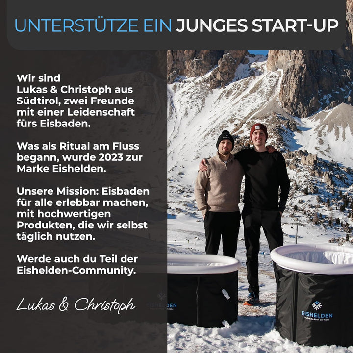 Eishelden Premium Eisbad (80 cm Ø) XL Komplettset - Kryotherapie für Sportler & Anfänger, erleben Si