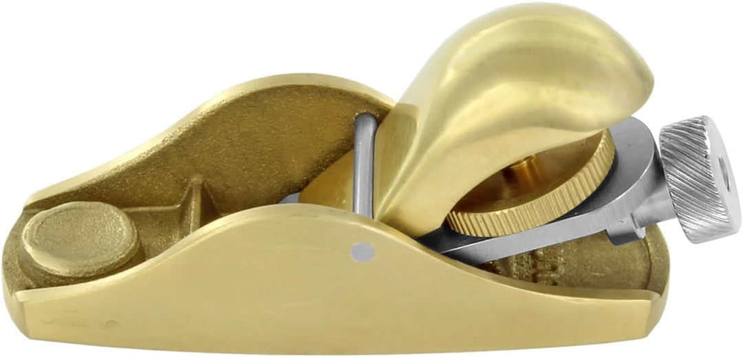 Einhandhobel Nr. 101, Bronze/Messing/Stahl, 88 mm Korpuslänge, 22 mm Eisenbreite, 220 g, mit Eisenve