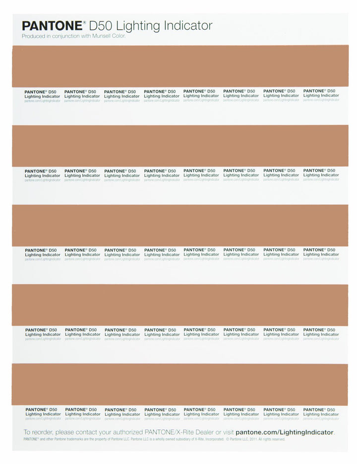 PANTONE LNDS-1PK-D50 Lighting Indicator Stickers D50 [Eine Seite mit 40 Sticker], Mehrfarbig, Lighti
