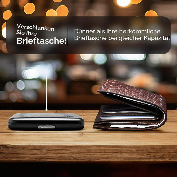 OGON Aluminium Geldbörse Smart Case V2 Large - Fach für Münzen und Banknoten - RFID Schutz Kartenhal