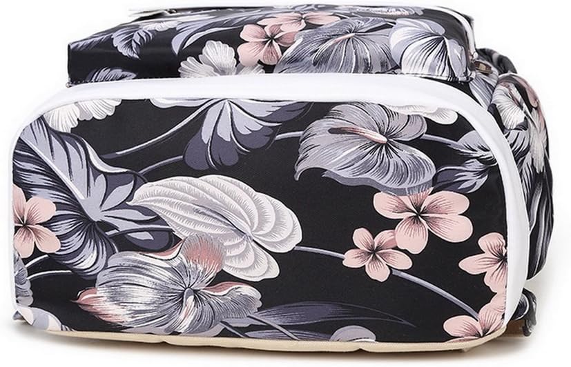 Acmebon Modischer Schulrucksack für Mädchen Laptop-Rucksack-Set 3-teilig für Frauen Blumen, Blumen