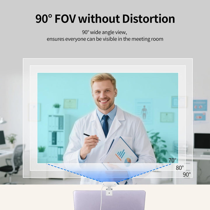 TOALLIN 2K Webcam mit Stativ für Streaming, 5 Megapixel, integriertes Mikrofon & Privacy-Abdeckung,