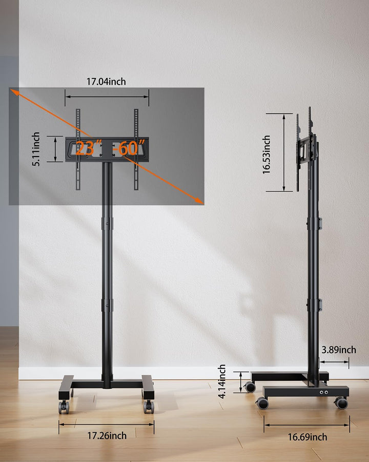 FORGING MOUNT TV Ständer Rollbar für 23-60 Zoll Plasma/LCD/LED Fernseher | Fernsehständer mit Rollen