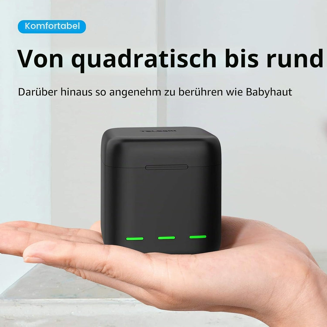 TELESIN Dreifach-Ladegerät und Akku-Speicherbox mit 3 Kanälen Ladegerät mit 2 wiederaufladbaren Lith