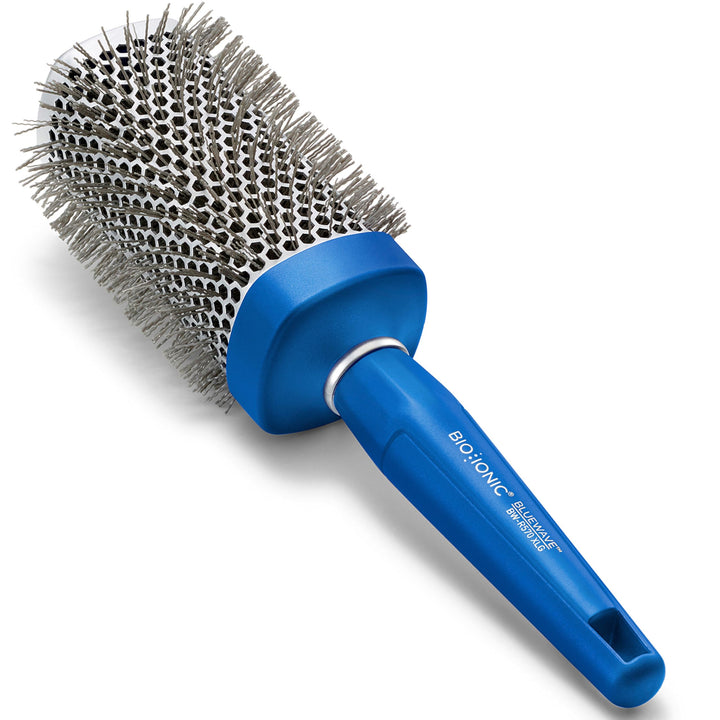 Bio Ionic BlueWave Round Brush X-Large,NanoIonic Conditioning Brush,Crimped bristles for added tensi