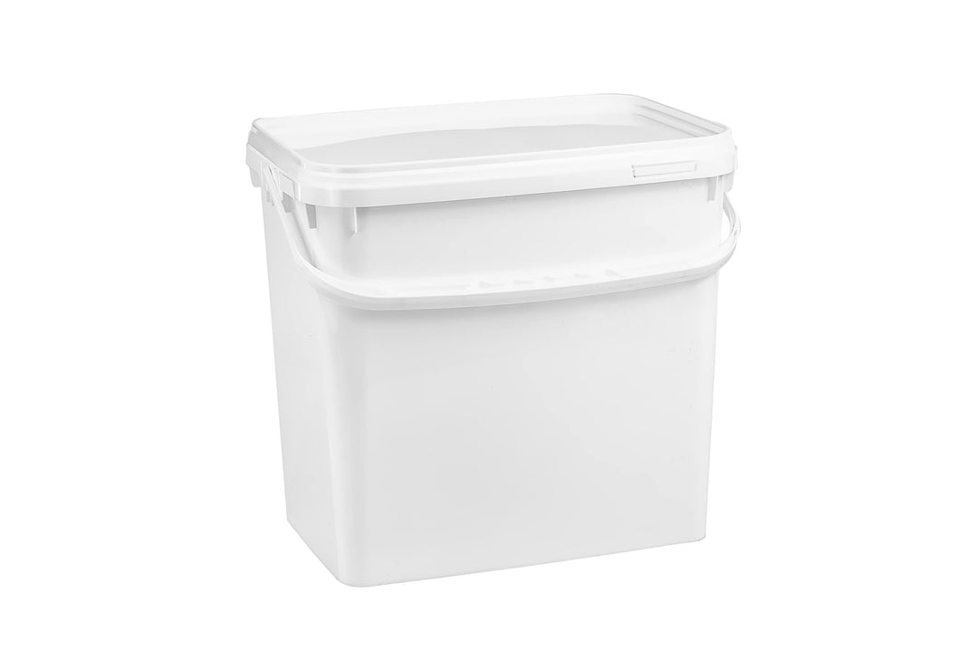 Nipter Eimer mit Deckel 10l, weiss, 10,6 Liter Eimer rechteckig, lebensmittelcht, 5 Stück 10L - 5 St
