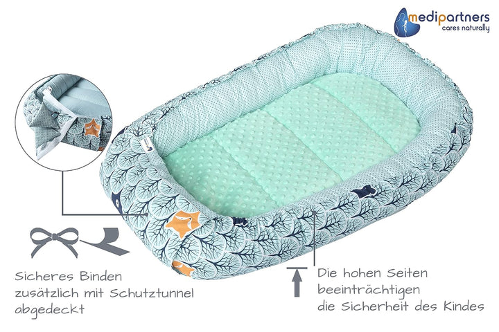 Medi Partners 5 teilig Babynestchen Set Babynest 100x60x15 herausnehmbarer Einsatz Bett Kuschelnest