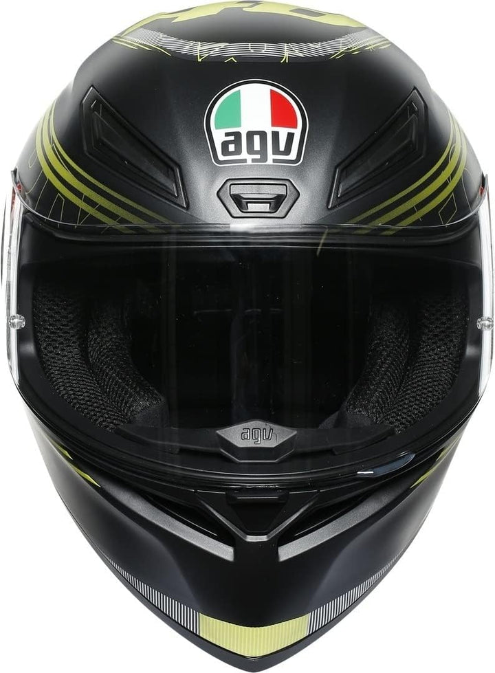 AGV Unisex-Adult K1 E2205 Top Motorrad Helm XS Schwarz, XS Schwarz