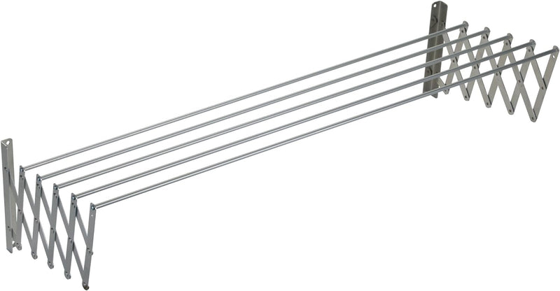 Ausziehbarer Wäscheaufhänger mit Haltestreifen und 5 Stäben aus Aluminium von 80 cm Länge